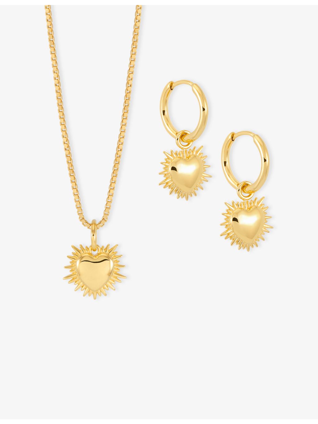 Rachel Jackson mini heart gold-plated earring necklace set - British product