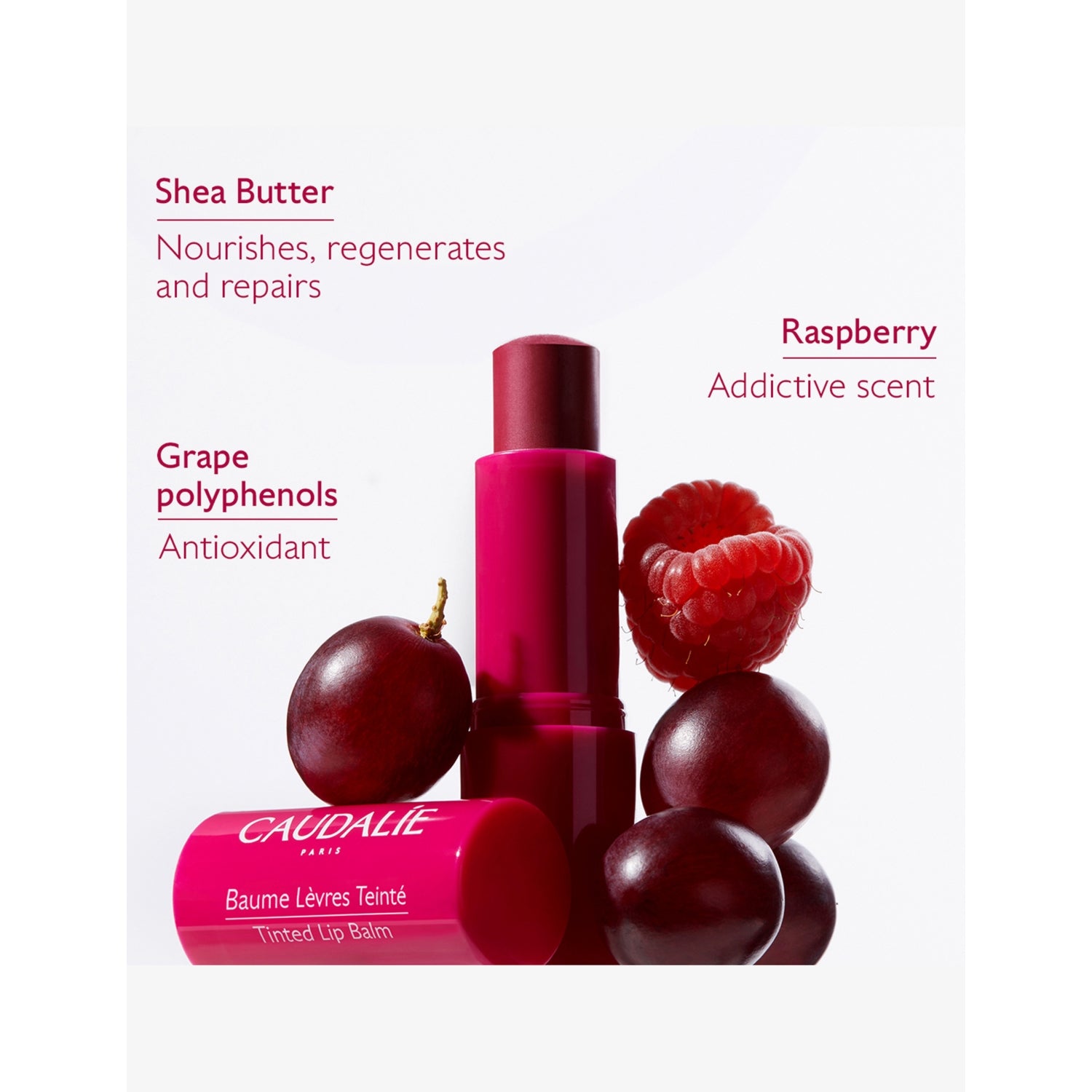Caudalie Vinotherapist tinted lip balm, imported from the UK