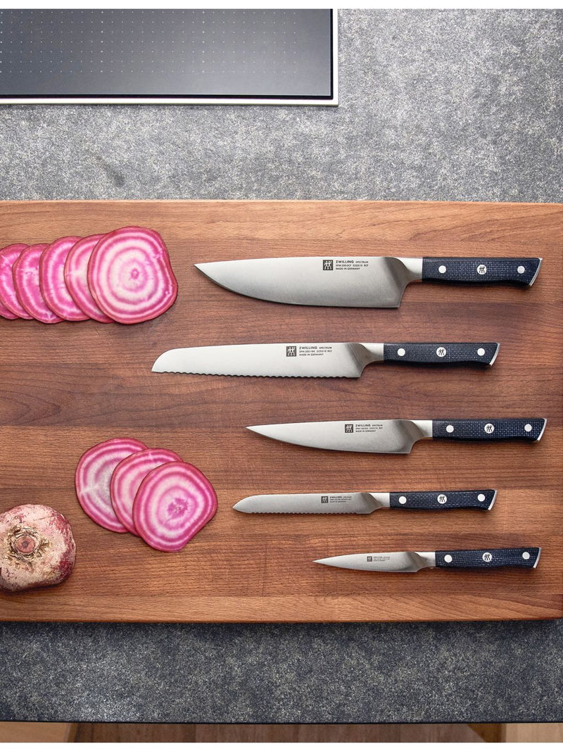 Zwilling J.A Henckels six piece stainless steel knife block set (British brand)