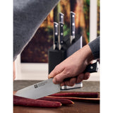 Zwilling J.A Henckels six piece stainless steel knife block set (British brand)