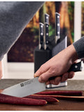 Zwilling J.A Henckels six piece stainless steel knife block set (British brand)