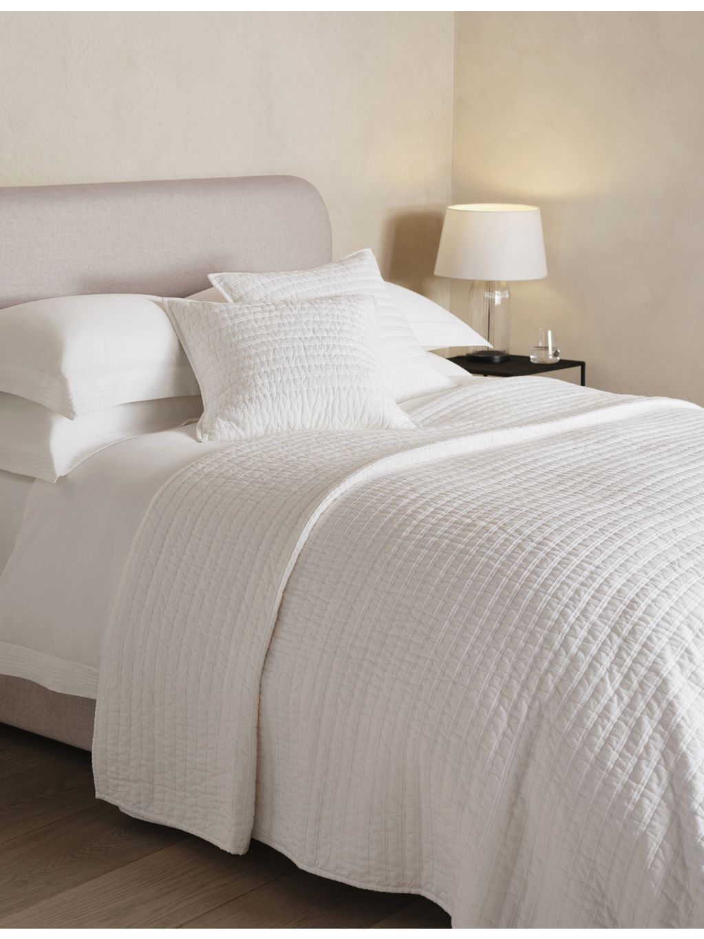 The White Company Seville large cotton cushion 60cm, imported from the UK