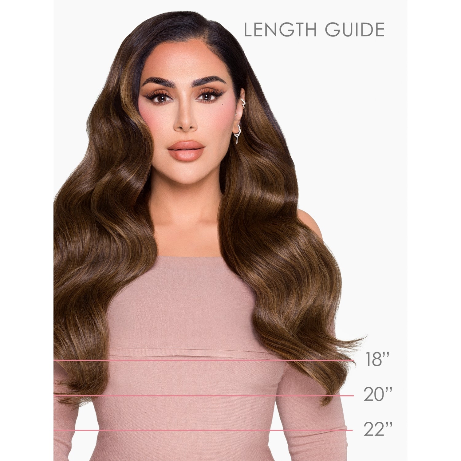 Beauty Works x Huda clip-in extensions 18-inch, imported from the UK