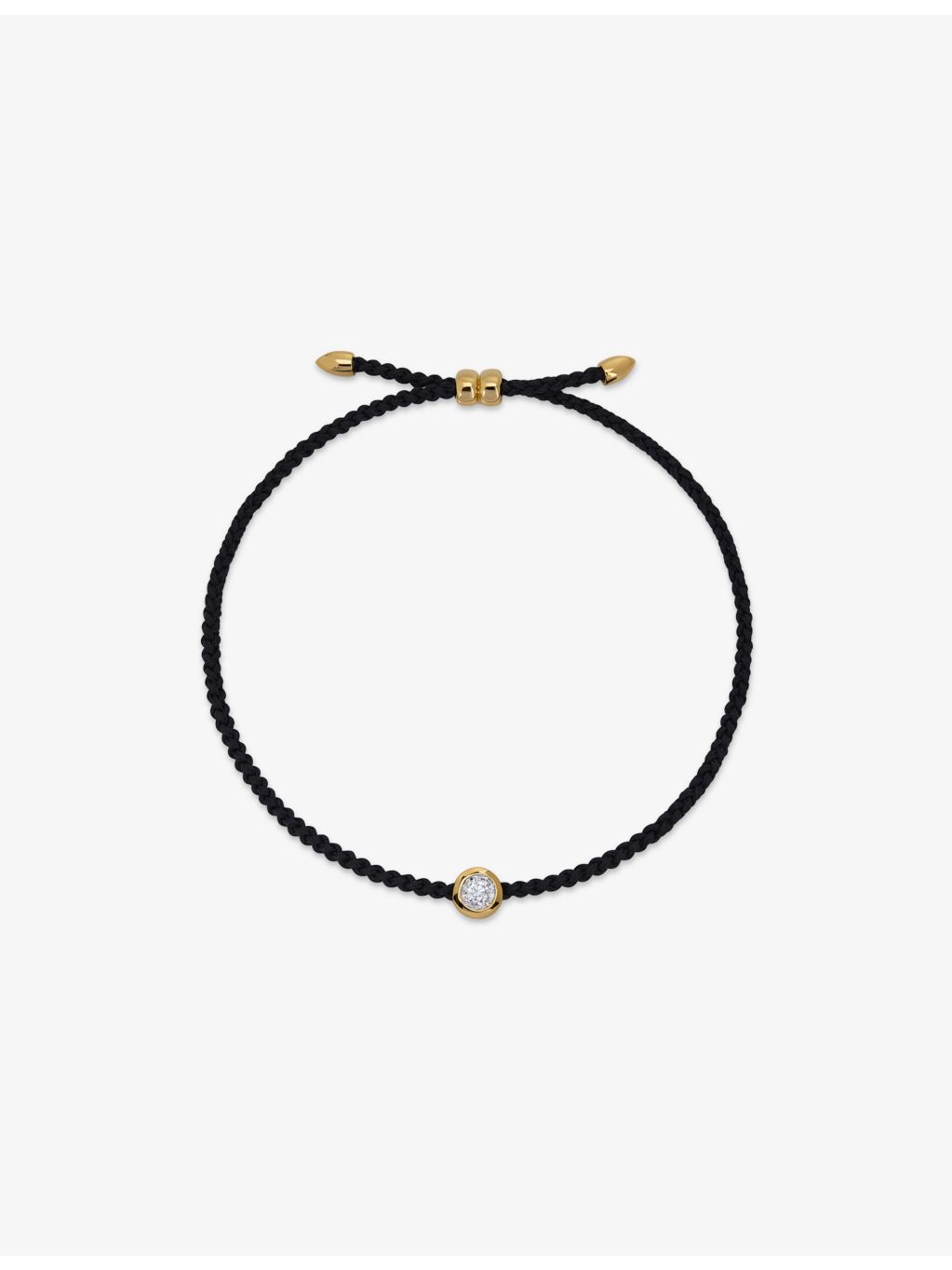 Monica Vinader vermeil cord bracelet with diamond pendant, imported from the UK