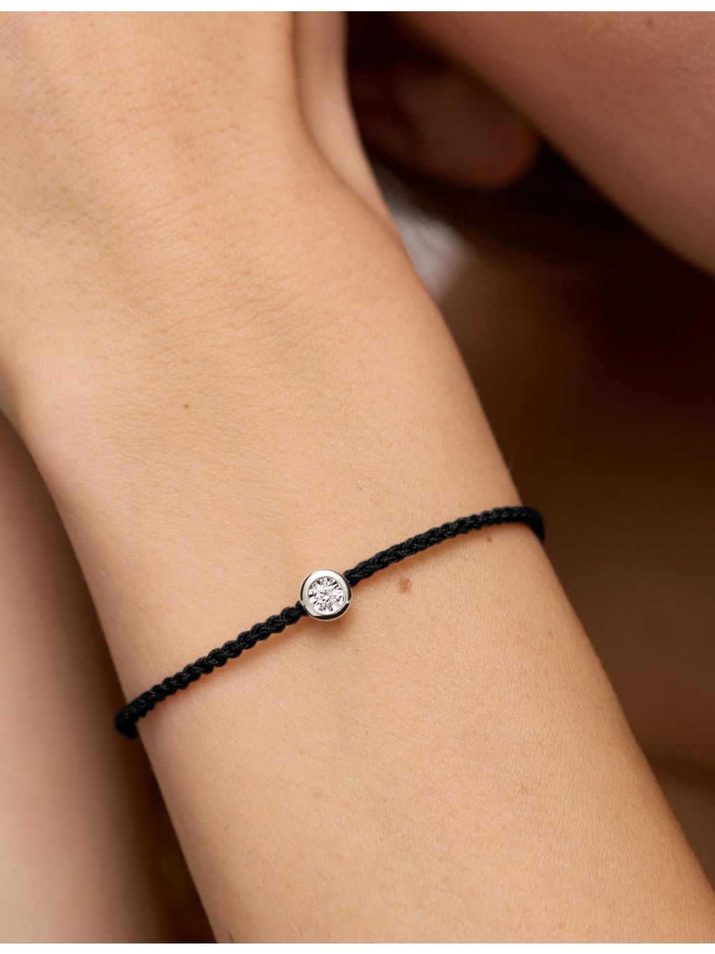 Monica Vinader sterling silver bracelet with 0.06ct diamond, imported from the UK
