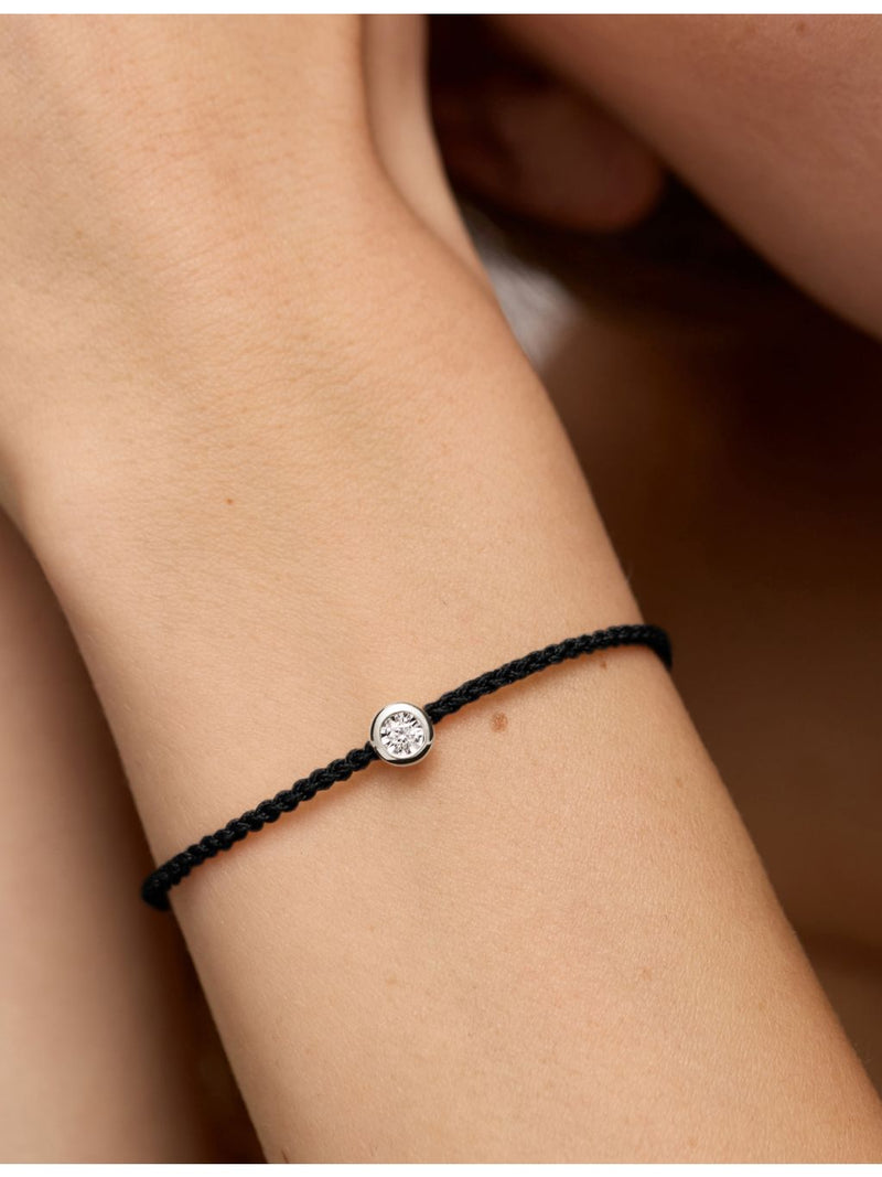 Monica Vinader sterling silver bracelet with 0.06ct diamond, imported from the UK