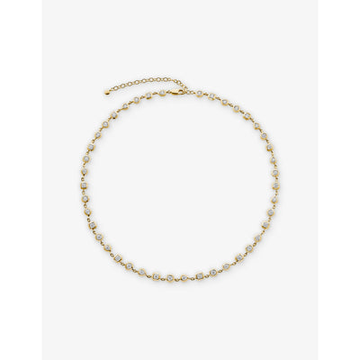 selfridges Monica Vinader Bezel 18ct Yellow Gold Vermeil 0.5ct Lab-Grown Diamond Cluster Necklace- Buy online at McGrocer