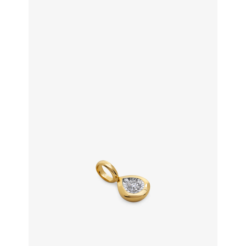 Monica Vinader pear-shaped lab grown diamond pendant 18ct gold - British product
