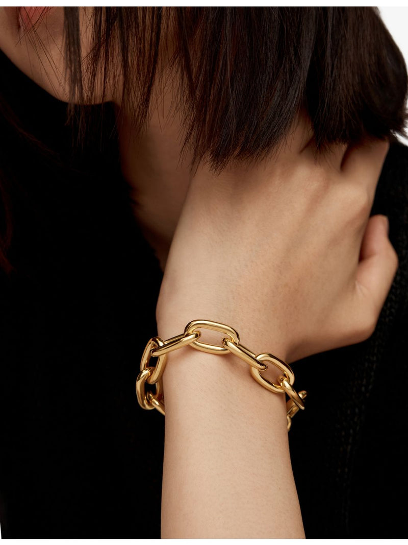 Monica Vinader yellow gold vermeil link bracelet (British brand)