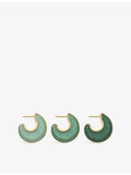 Monica Vinader gold vermeil green aventurine hoop earrings 2.5cm (British brand)