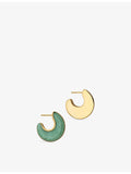Monica Vinader gold vermeil green aventurine hoop earrings 2.5cm (British brand)