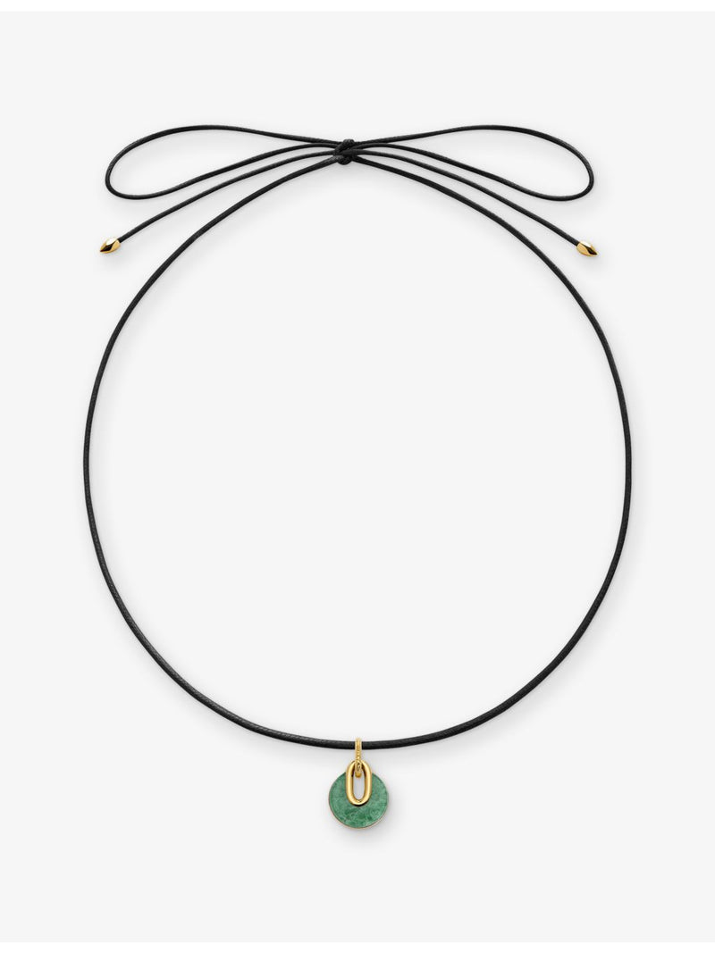 Monica Vinader aventurine cord necklace 18ct yellow gold vermeil, UK version