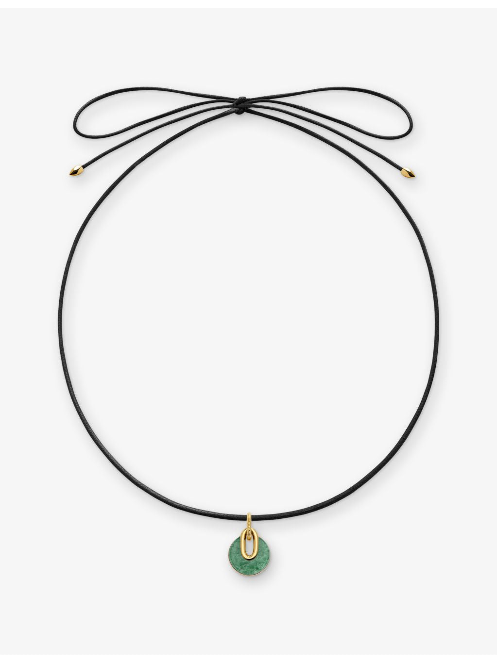 Monica Vinader aventurine cord necklace 18ct yellow gold vermeil, UK version