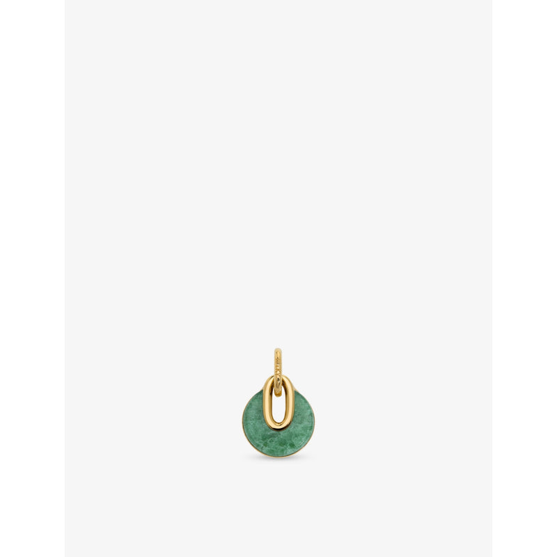 Monica Vinader pendant charm 18ct yellow gold vermeil aventurine, UK version