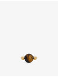 Monica Vinader round tiger's eye gemstone ring in 18ct gold vermeil, UK version