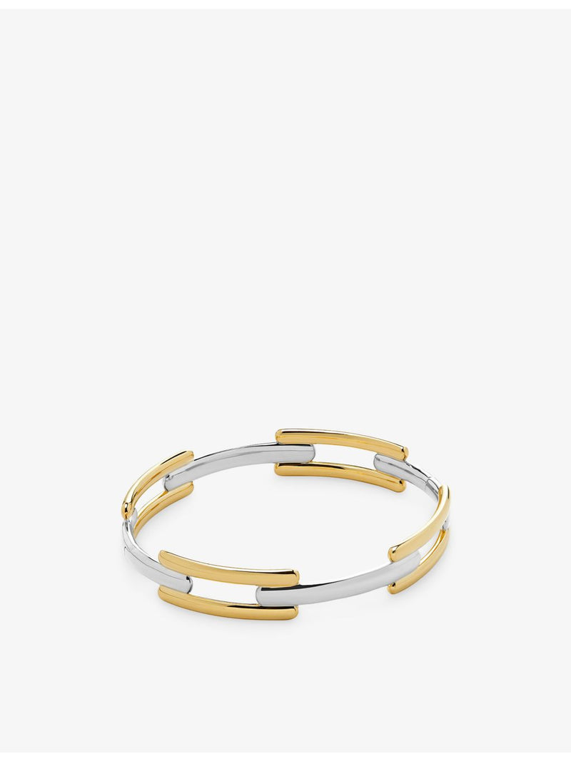 Monica Vinader Signature Link gold-plated vermeil sterling silver bangle (British brand)