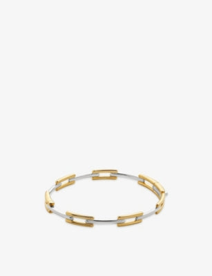 Monica Vinader Signature Link 18ct Yellow Gold Vermeil Slim Bangle