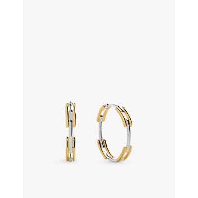 selfridges Monica Vinader Signature Link 18ct Yellow Gold Vermeil Hoop Earrings- Buy online at McGrocer