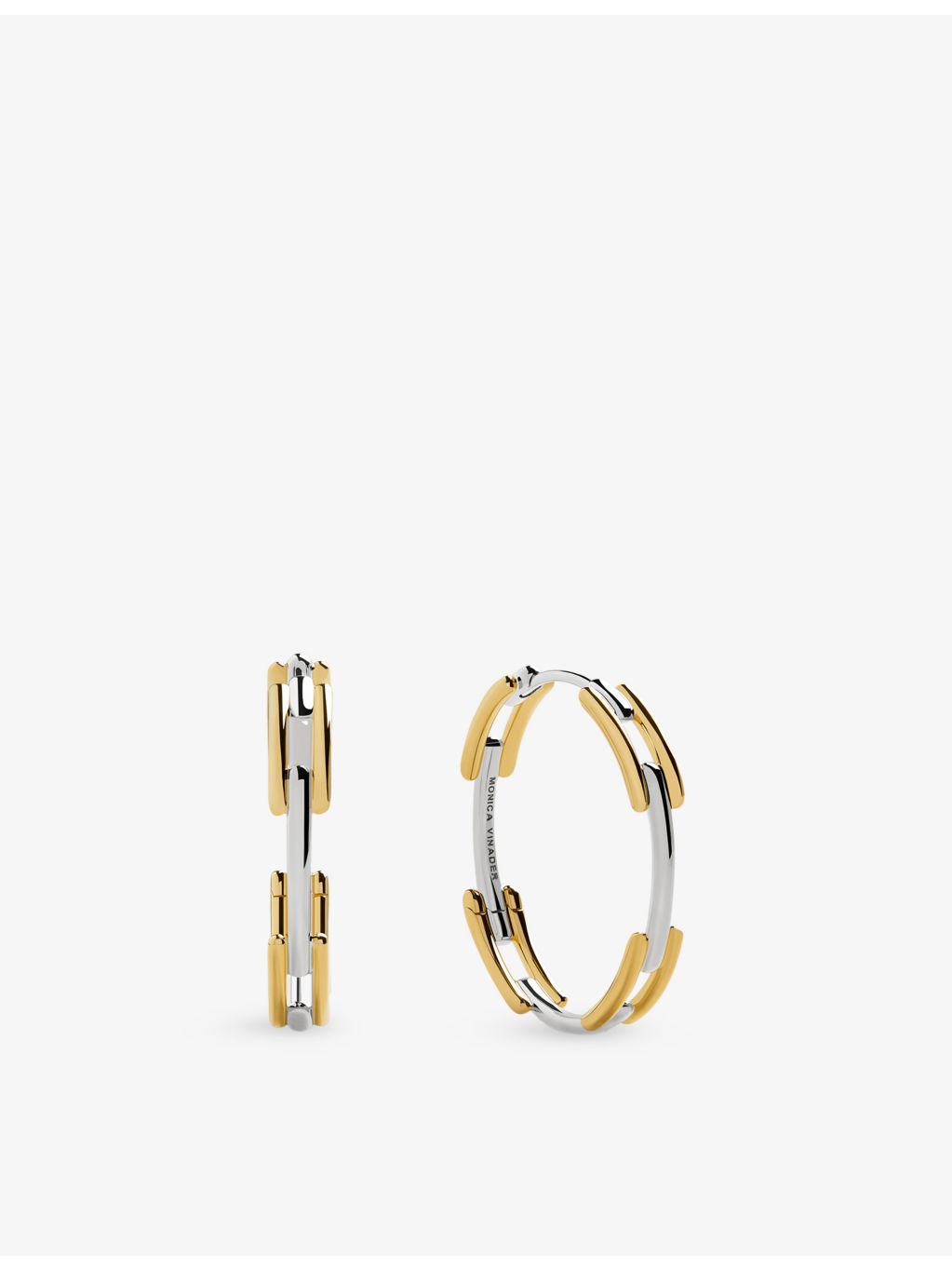 Monica Vinader 18ct yellow gold vermeil hoop earrings, 2.5cm height - British product