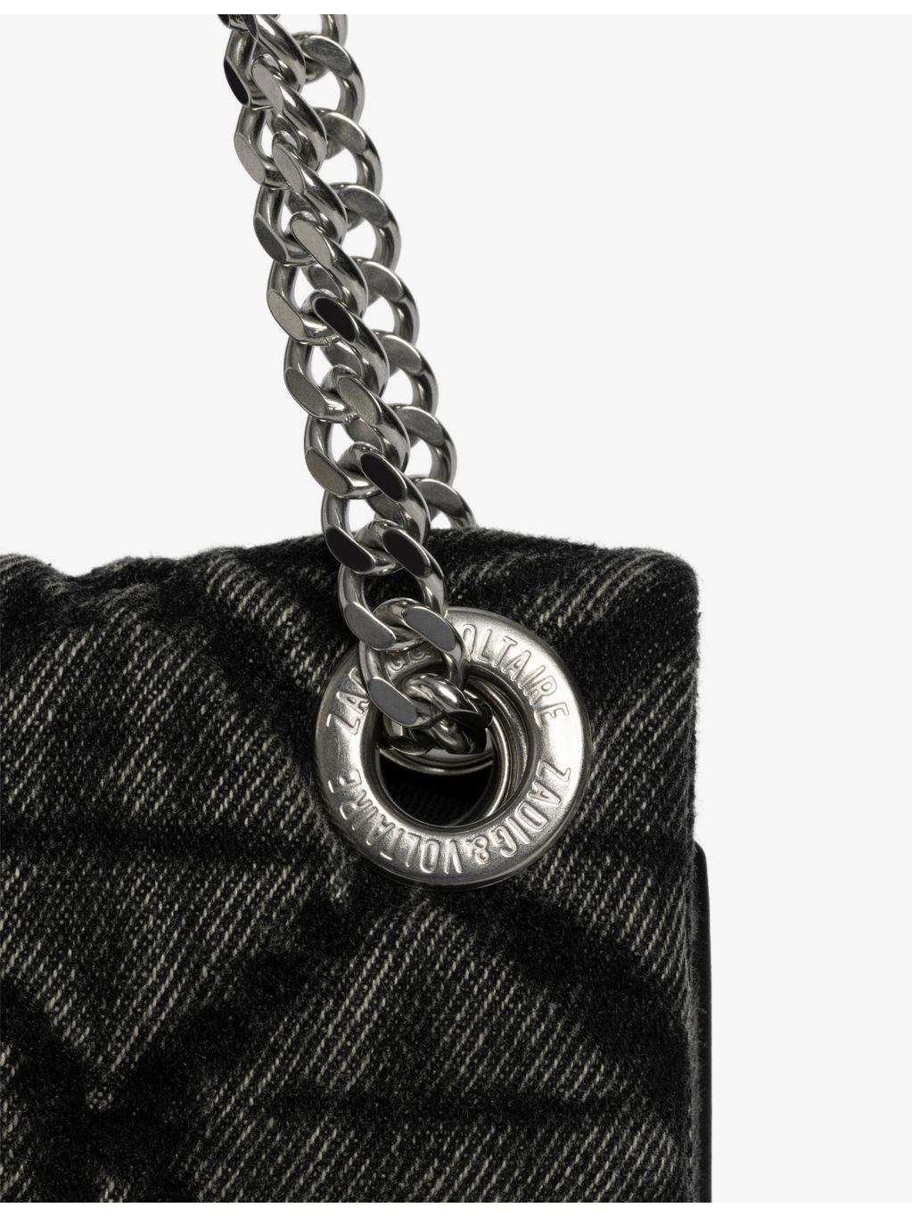 Zadig&Voltaire Rock II Monogram denim clutch bag - British product