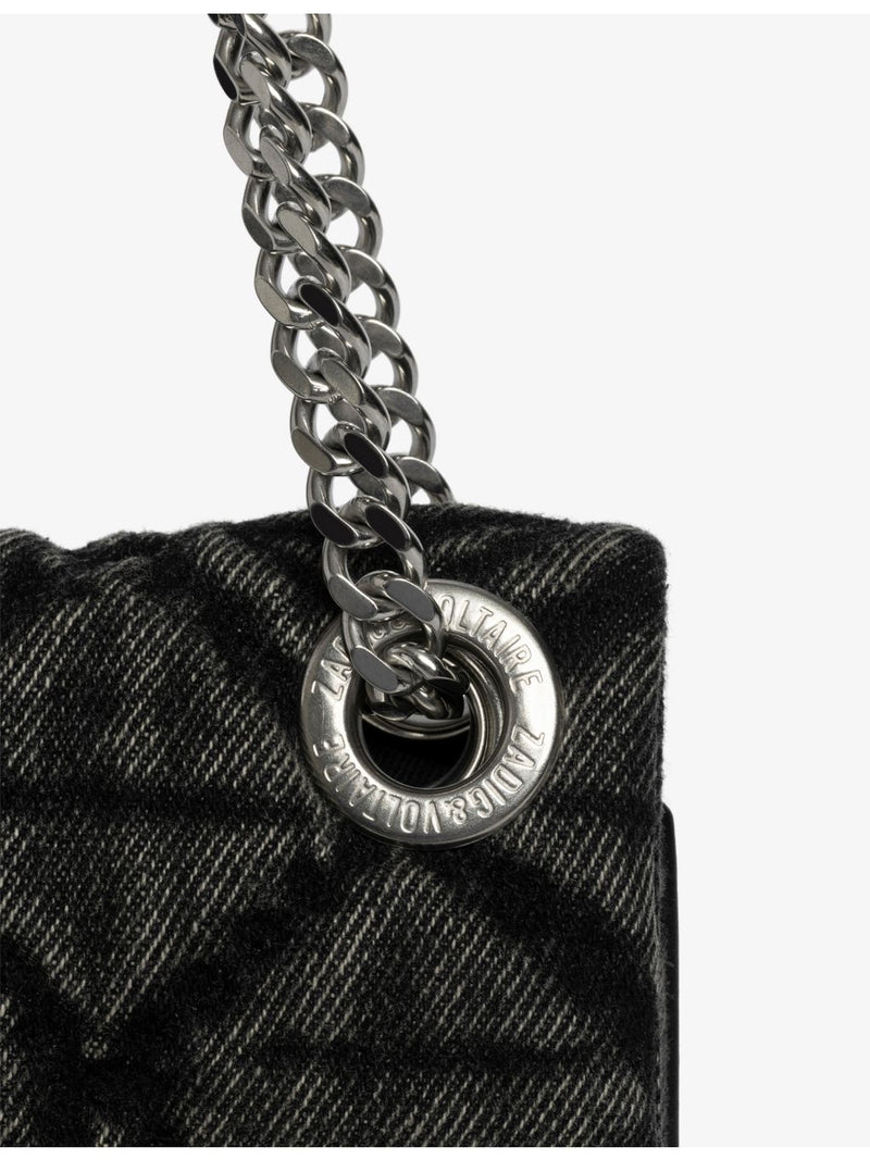 Zadig&Voltaire Rock II Monogram denim clutch bag - British product