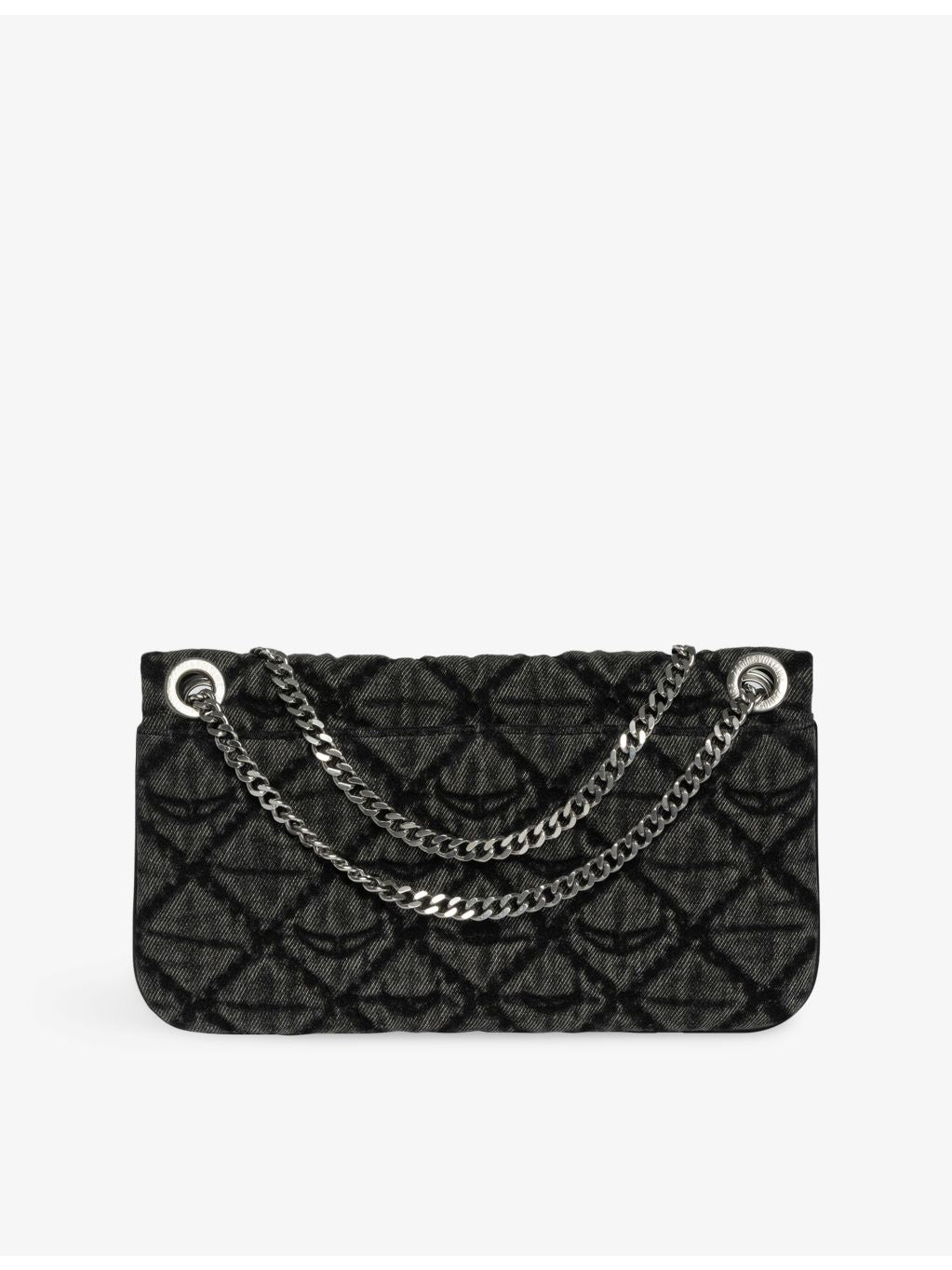Zadig&Voltaire Rock II Monogram denim clutch bag - British product