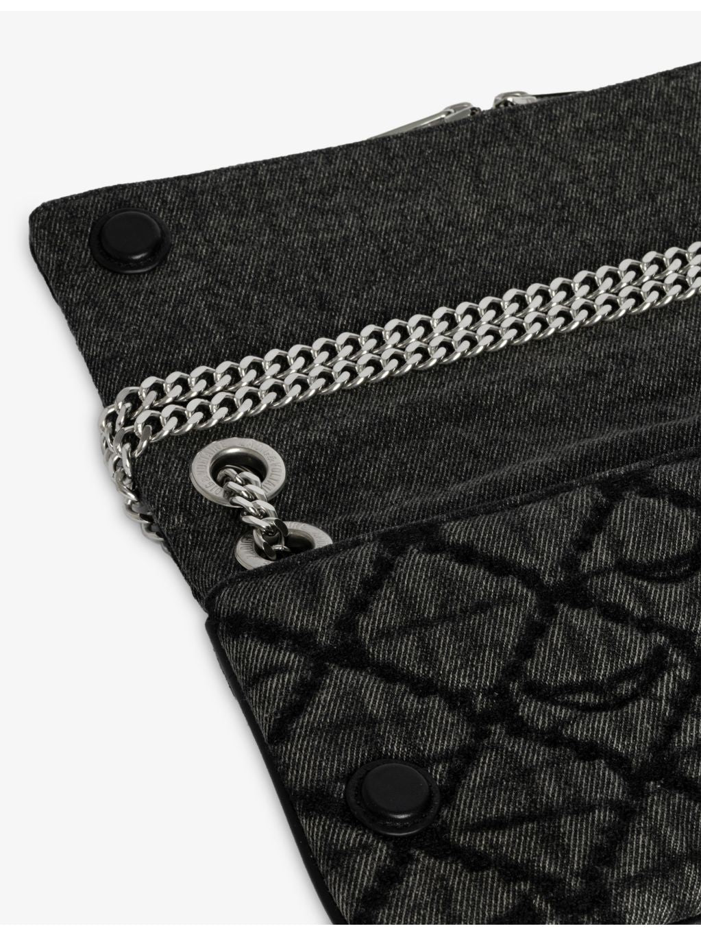 Zadig&Voltaire Rock II Monogram denim clutch bag - British product