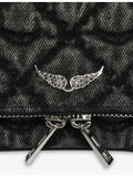 Zadig&Voltaire nano monogram denim clutch bag, imported from the UK