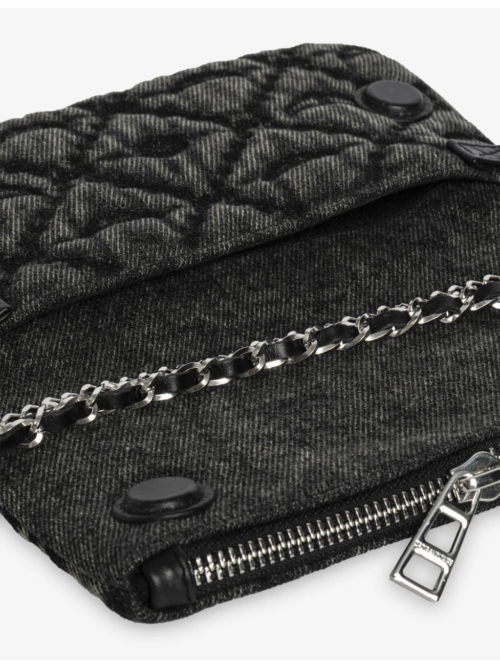 Zadig&Voltaire nano monogram denim clutch bag, imported from the UK