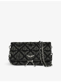 Zadig&Voltaire nano monogram denim clutch bag, imported from the UK
