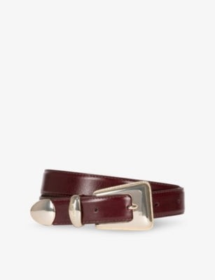 The Kooples Western-Buckle Leather Belt 3cm