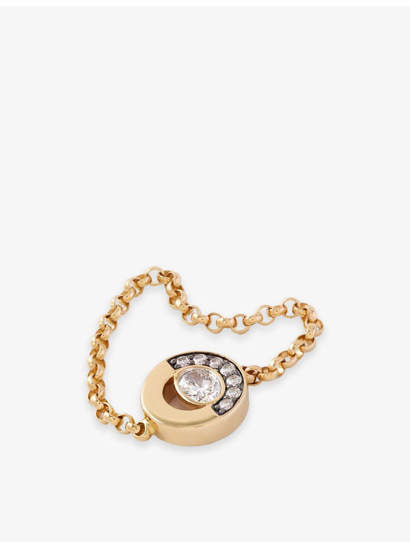 La Maison Couture Skydiamond chain ring 18ct yellow gold 0.21ct (British brand)
