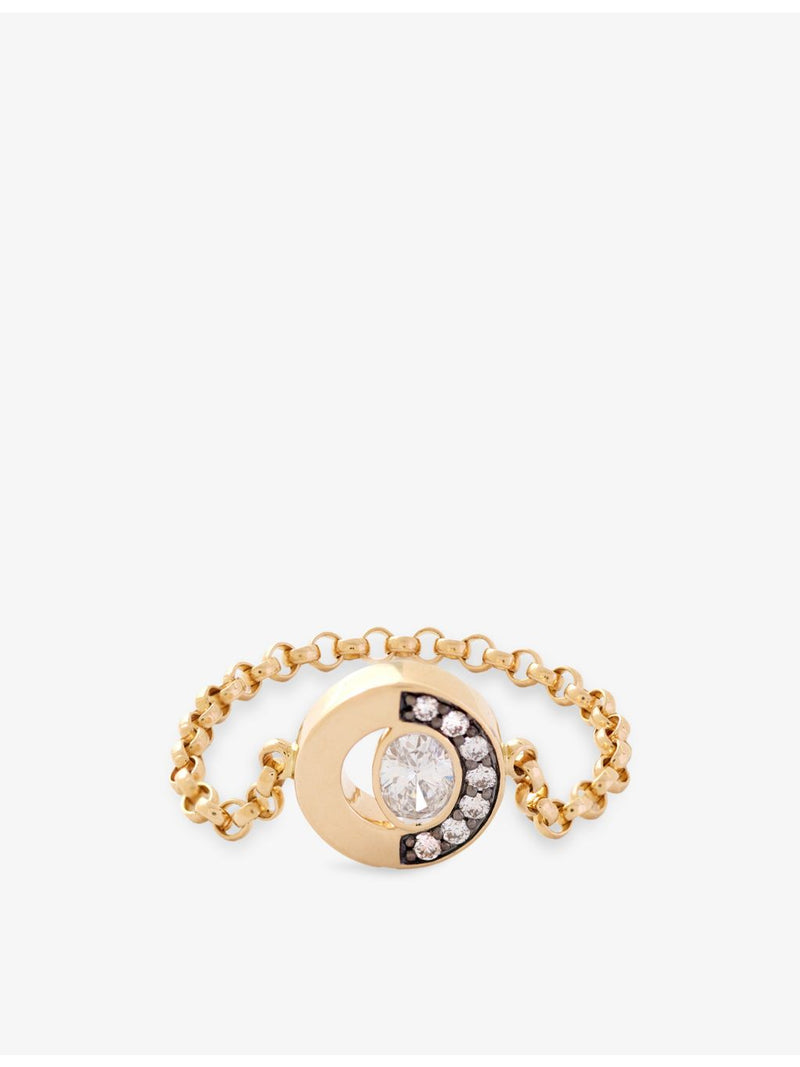 La Maison Couture Skydiamond chain ring 18ct yellow gold 0.21ct (British brand)