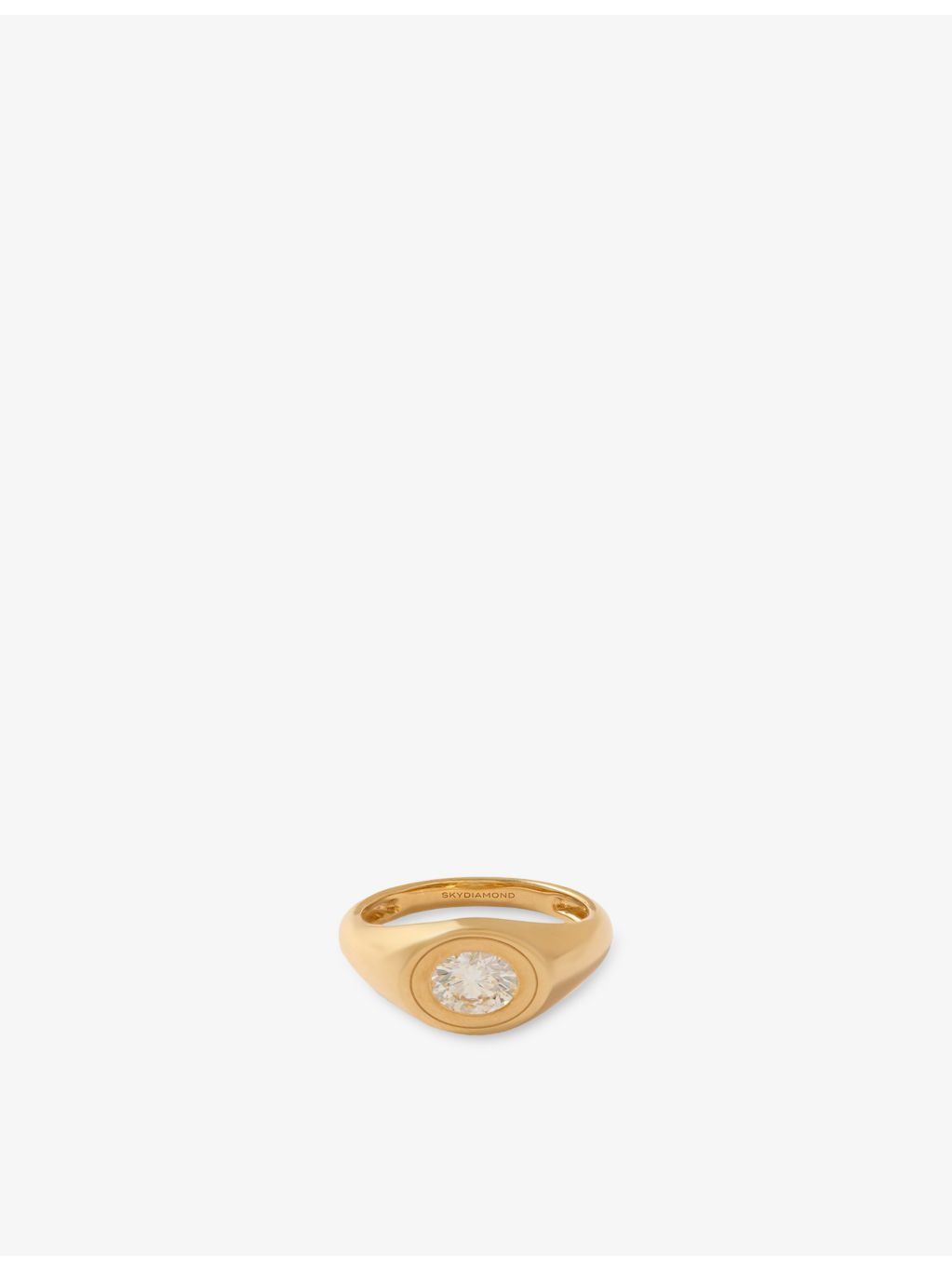 La Maison Couture Skydiamond Crescent signet ring 18ct gold 0.1ct lab-grown diamond (British brand)