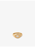 La Maison Couture Skydiamond Crescent signet ring 18ct gold 0.1ct lab-grown diamond (British brand)