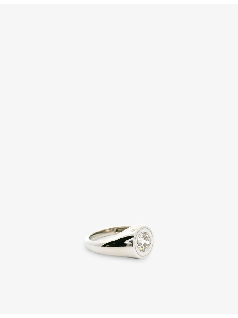 Skydiamond Crescent platinum and lab-grown diamond ring size large, UK version