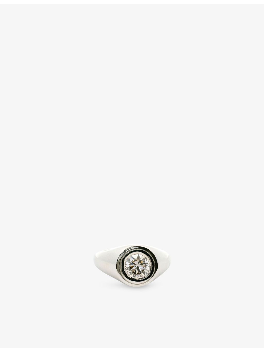 Skydiamond Crescent platinum and lab-grown diamond ring size large, UK version