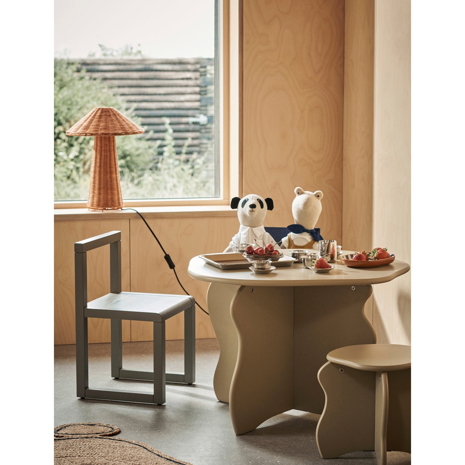ferm LIVING Slope Stool 30cm curved MDF stool (British brand)