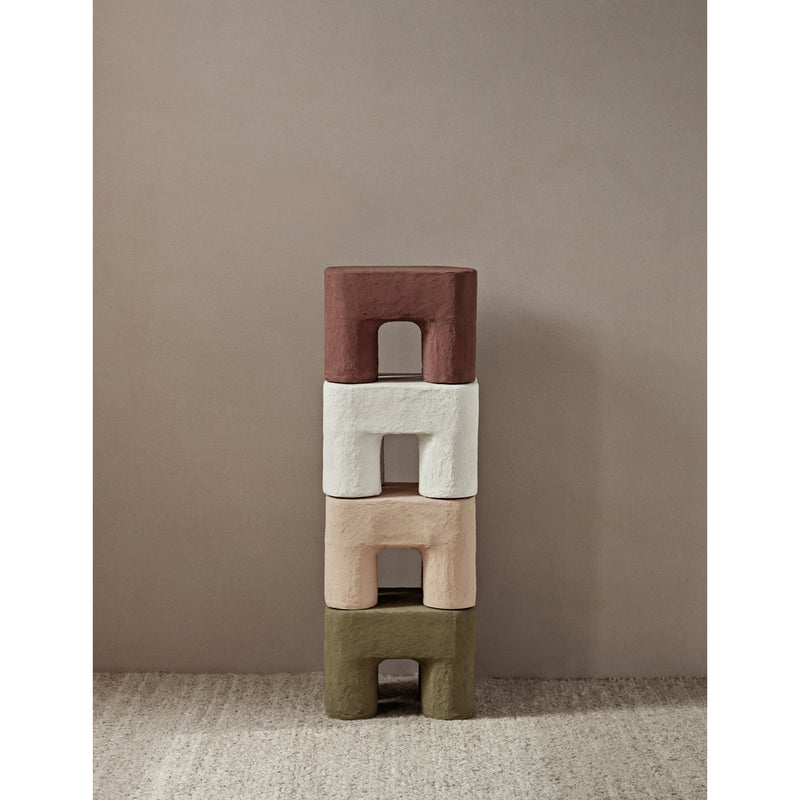 ferm LIVING Podo cotton and cardboard stool 25cm, imported from the UK