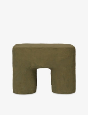 Podo Cotton and Cardboard Stool 25cm - KHAKI
