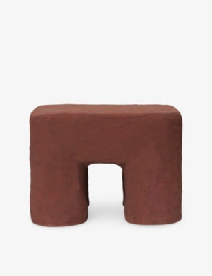 Podo Cotton and Cardboard Stool 25cm - RED BROWN