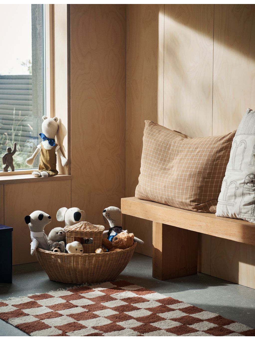 ferm LIVING checked cotton rug 80x150cm (British brand)