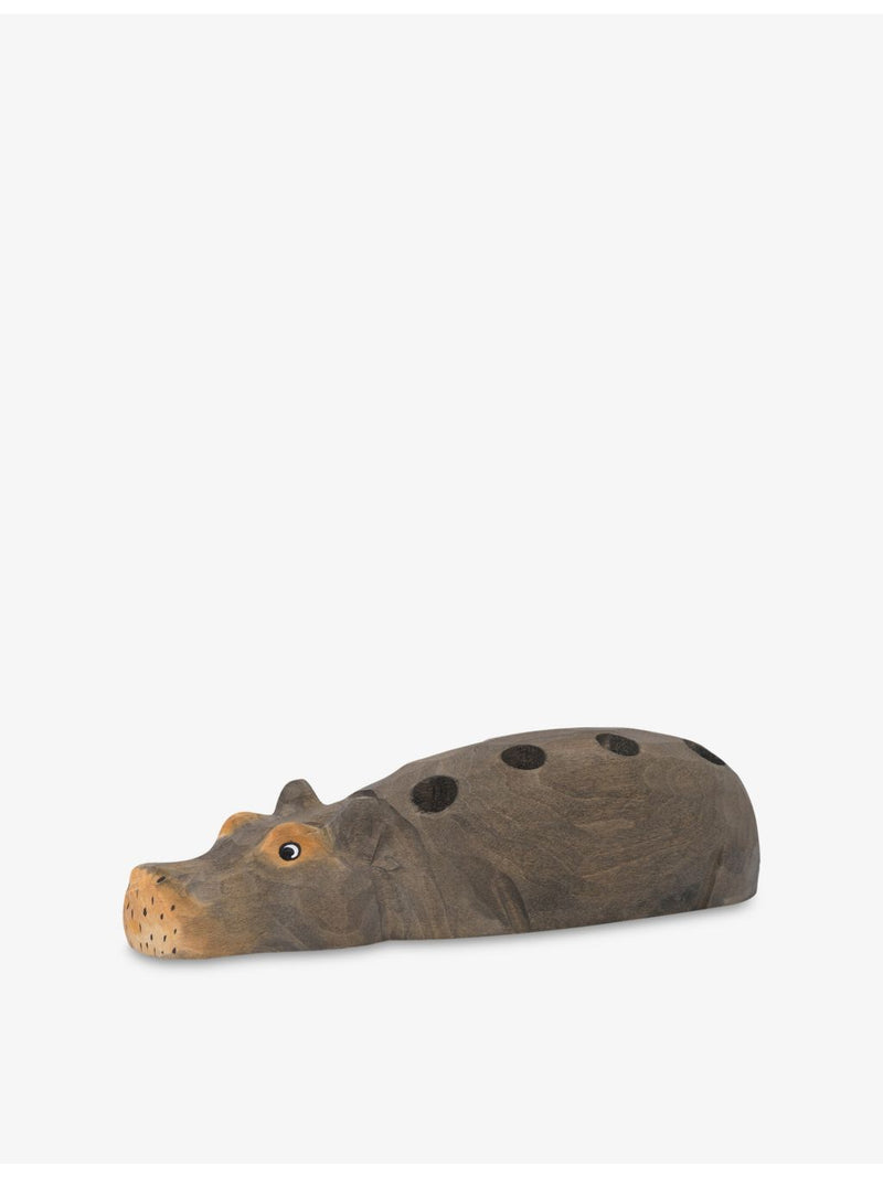 ferm LIVING hippo wood pencil holder 19cm, imported from the UK