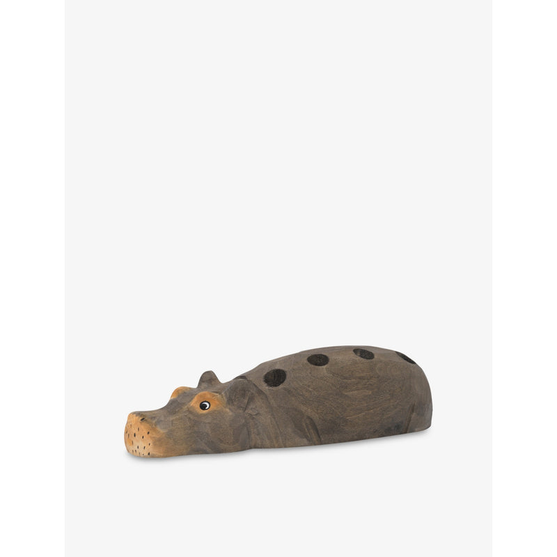 ferm LIVING hippo wood pencil holder 19cm, imported from the UK
