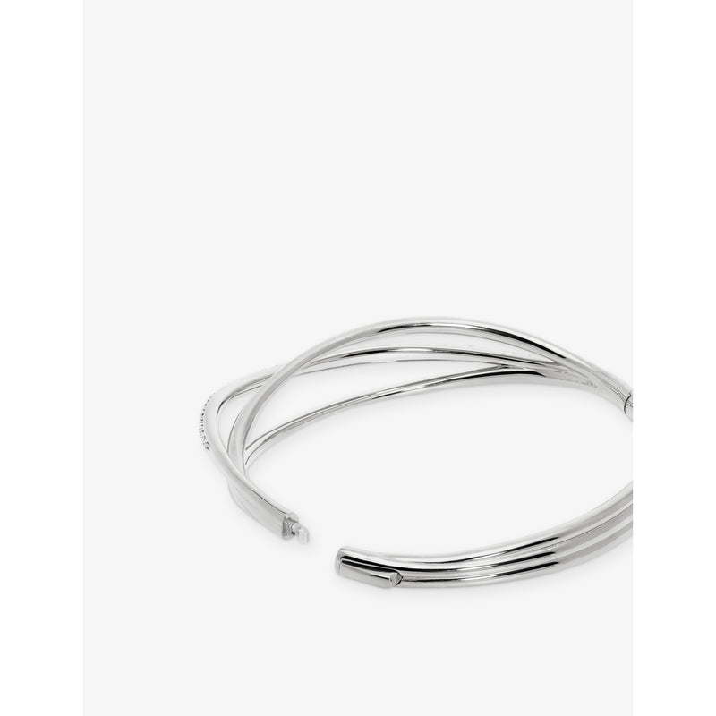 Monica Vinader Nura gold vermeil lab-grown diamond bangle, imported from the UK