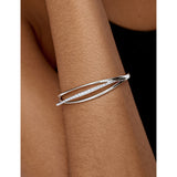 Monica Vinader Nura gold vermeil lab-grown diamond bangle, imported from the UK