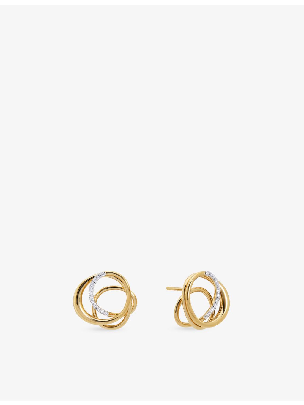 Monica Vinader gold vermeil lab-grown diamond stud earrings 18mm - British product