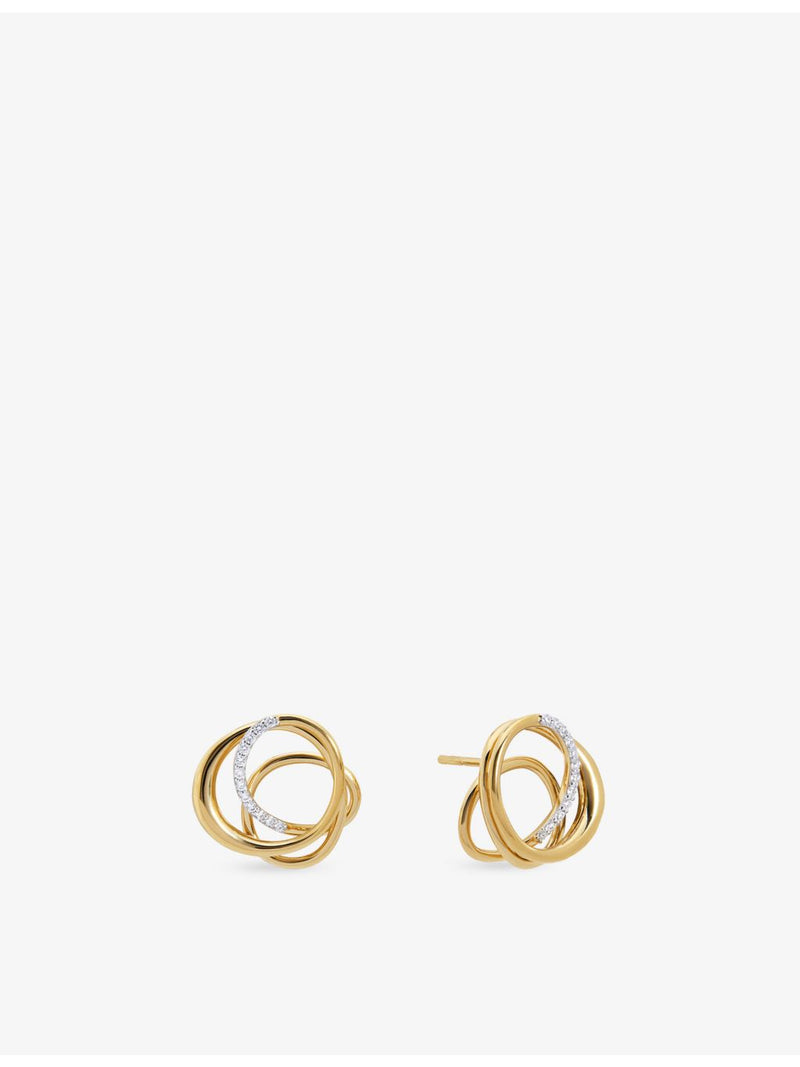 Monica Vinader gold vermeil lab-grown diamond stud earrings 18mm - British product