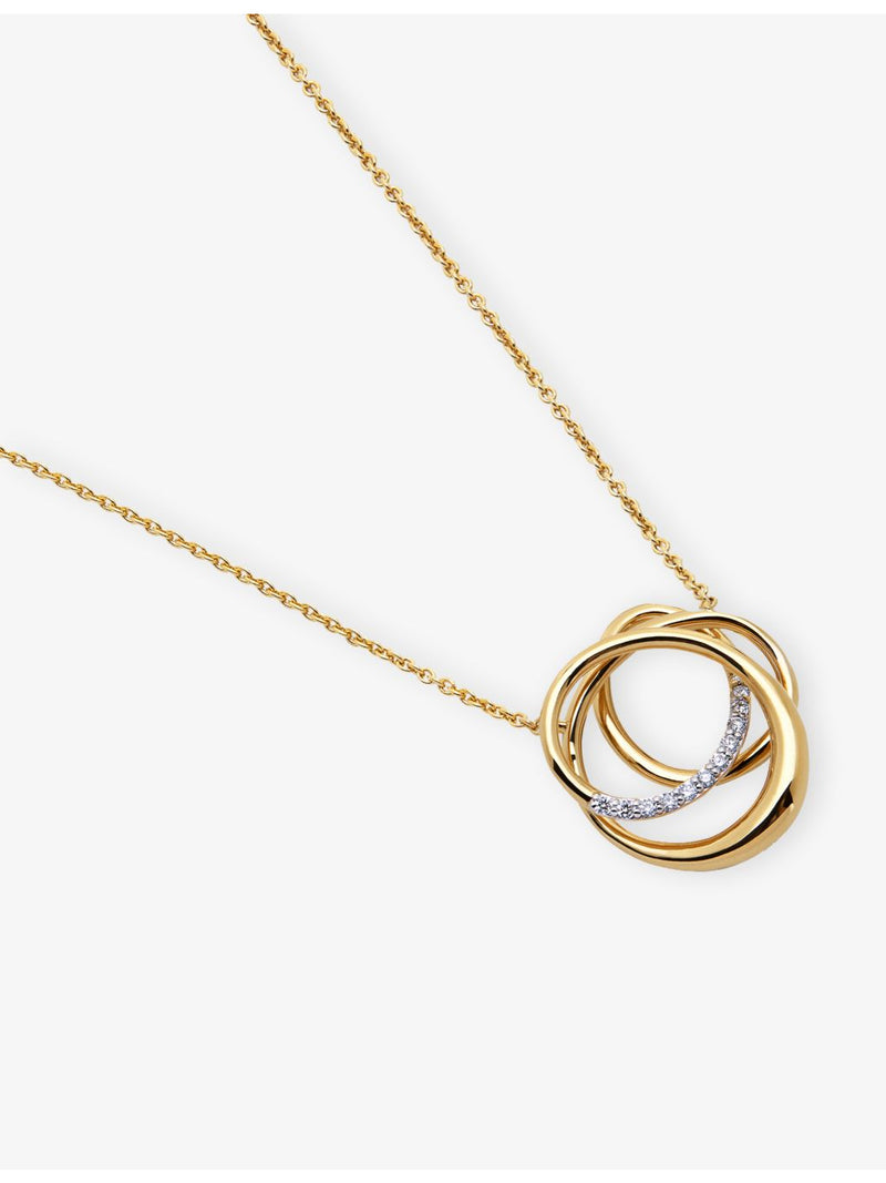 Monica Vinader Nura Pavé Wrap necklace 18ct gold vermeil, imported from the UK