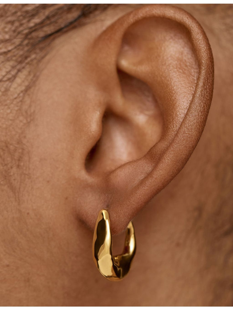 Monica Vinader 18ct yellow gold vermeil hoop earrings 1.9cm, UK version